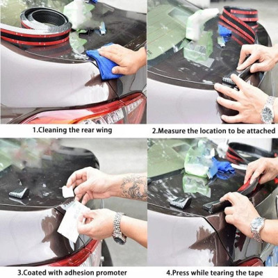 Đuôi Gió, Cánh Lướt Gió Cao Su Vân  3D Xe Ô Tô Phong Cách Thể Thao