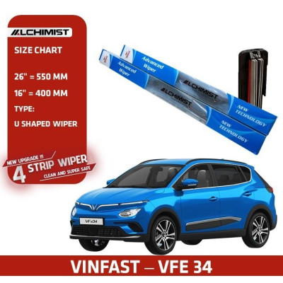 Gạt Mưa Xe Ô tô VINFAST Loại Silicon 4 Lưỡi Cao Cấp, Thiết Kế Thông Minh, Gạt Êm Và Sạch Hơn