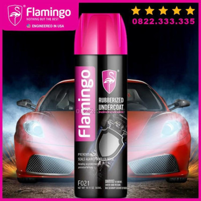 Sơn xịt phủ gầm xe hơi ô tô chống rỉ mọt bảo vệ gầm xe, flamingo rubberized undercoat F021 hàng chính hãng Trendycar