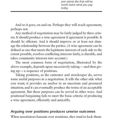 Getting to Yes: Negotiating an agreement without giving in