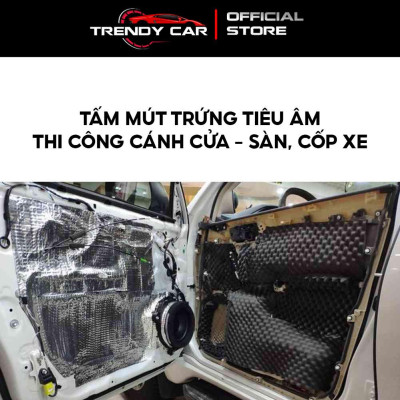 Mút trứng tiêu Âm, Bông Hấp Thụ Âm Thanh Ô Tô Chịu Nhiệt, chống cháy, chống thấm màu đen