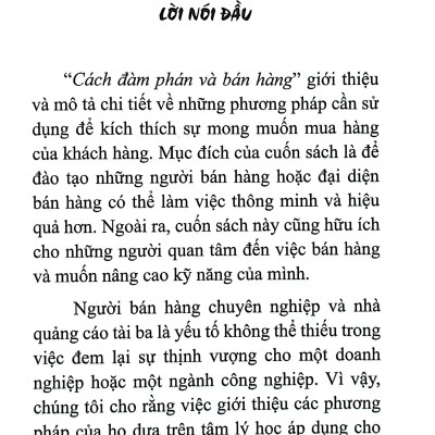 Sách - Cách Đàm Phán Và Bán Hàng