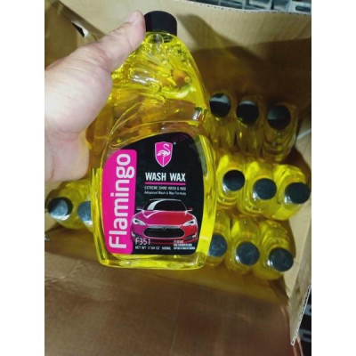 Dung Dịch Rửa Xe Không Chạm Wash Wax siêu bóng - Nước Rửa Xe Ô Tô, Xe Máy 500ML(hàng chính hãng) FLAMINGO F351 500ml