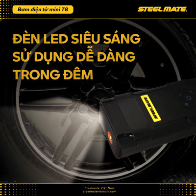 Bơm mini điện tử đa năng T8 STEELMATE