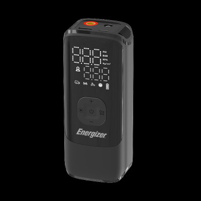 Bơm hơi di động cầm tay kiêm pin sạc dự phòng Energizer, bơm lốp xe ôtô/xe máy/xe đạp, banh/bóng, phao - Hàng chính hãng