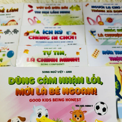 Sách Truyện Ehon Nhật Bản- Combo 10 cuốn Sách Ehon Ươm Mầm Kỹ Năng Sống dành cho trẻ (Song ngữ Việt Anh)