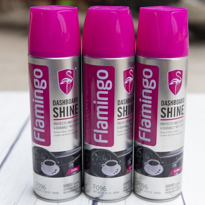 Bình xịt dưỡng bóng nội thất và đồ da ô tô hương cafe - Flamingo F096 500ml - Vệ sinh Nội thất ô tô Trendy Car