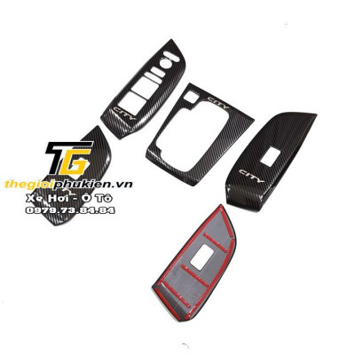 Ốp nội thất vân Carbon cho Honda City 2021 Cao cấp