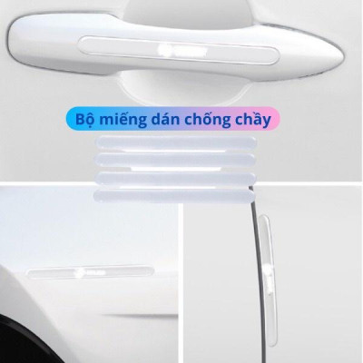Bộ 10 Miếng Dán Silicone Trong Suốt Chống Xước Hõm Cửa Và Tay Nắm Cửa hõm cửa Nội thất Ô Tô