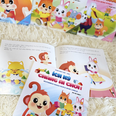 Sách Truyện Ehon Nhật Bản- Combo 10 cuốn Sách Ehon Ươm Mầm Kỹ Năng Sống dành cho trẻ (Song ngữ Việt Anh)