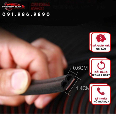 Cuộn 3 m Gioăng cao su chống ồn chữ B cho ô tô | Ron cao su chữ B cách âm chống ồn cho xe hơi