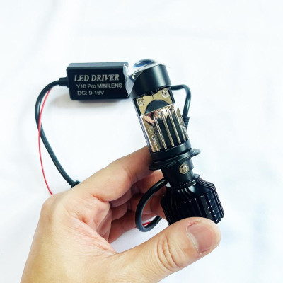 Bóng đèn led Bi cầu led Mini chân H4, H7, H11  Y10 Bản Nâng Cấp Hiệu Suất Cắt Sáng Chống Chói