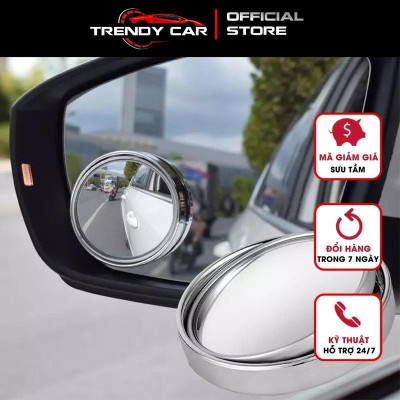 Gương cầu lồi mạ chrome bạc loại xịn dán gương chiếu hậu ô tô, xe hơi xoay 360 độ