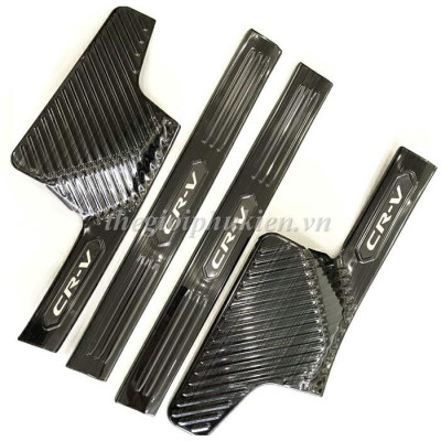 BỘ SẢN PHẨM Nẹp bước chân và ốp chống trầy cốp Honda CRV, CR-V 2018-2019 - Mẫu Titan