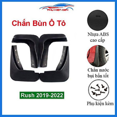 Bộ 4 chắn bùn cho xe Rush 2019-2020-2021-2022 (kèm phụ kiện lắp)
