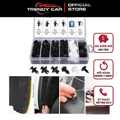 Bộ 100 ốc vít Ô Tô Kẹp Nhựa Tự Động Gắn Cửa Pin Loại Bỏ Bình Giữ Nhiệt Đinh Tán Ốc Vít dành cho thợ sửa xe tại nhà HE26