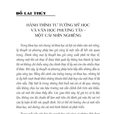 Các Lý Thuyết Và Phương Pháp Văn Học