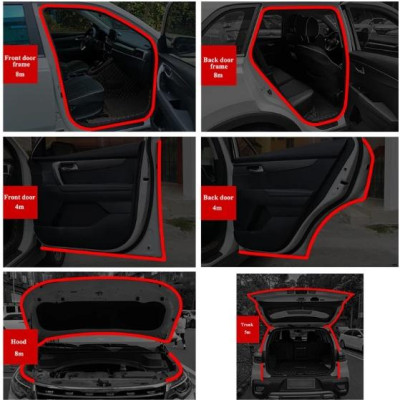 Gioăng Cao Su cao cấp Hai Lớp Cách Âm Chống Nước Dán Cửa Xe Hơi, Mui Xe Cách âm chống bụi chống ồn Ô tô