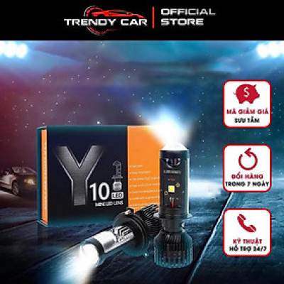 Bóng đèn led Bi cầu led Mini chân H4, H7, H11  Y10 Bản Nâng Cấp Hiệu Suất Cắt Sáng Chống Chói