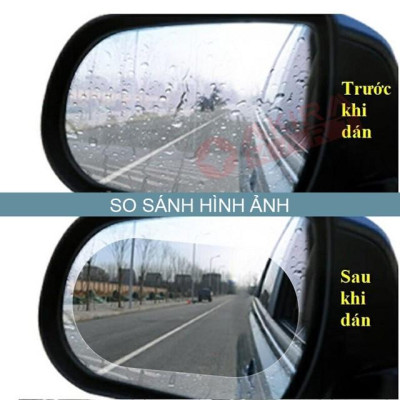   2 miếng dán chống bám nước mưa trên kính hậu xe ô tô - hình bầu dục | Phụ kiện xe hơi Trendy Car & Home 