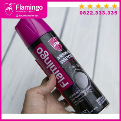 Sơn xịt phủ gầm xe hơi ô tô chống rỉ mọt bảo vệ gầm xe, flamingo rubberized undercoat F021 hàng chính hãng Trendycar