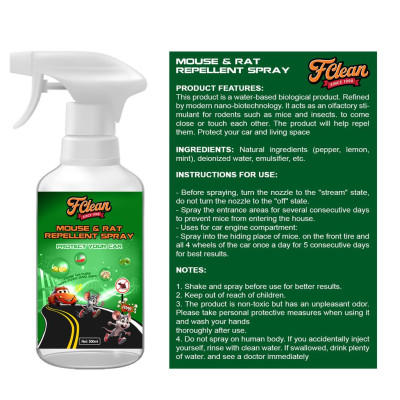 Chai đuổi chuột khoang máy Ô tô, Chống chuột, côn trùng hương liệu thiên nhiên an toàn sử dụng