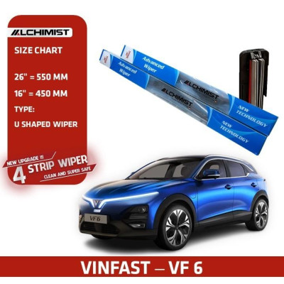 Gạt Mưa Xe Ô tô VINFAST Loại Silicon 4 Lưỡi Cao Cấp, Thiết Kế Thông Minh, Gạt Êm Và Sạch Hơn