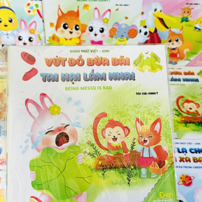 Sách Truyện Ehon Nhật Bản- Combo 10 cuốn Sách Ehon Ươm Mầm Kỹ Năng Sống dành cho trẻ (Song ngữ Việt Anh)