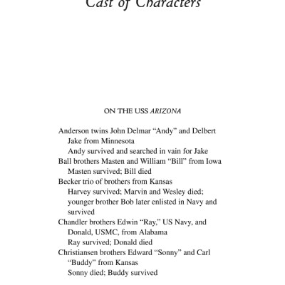Brothers Down: Pearl Harbor and the Fate of the Many Brothers Aboard the USS Arizona