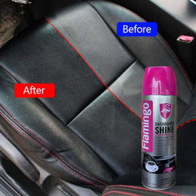 Bình xịt dưỡng bóng nội thất và đồ da ô tô hương cafe - Flamingo F096 500ml - Vệ sinh Nội thất ô tô Trendy Car