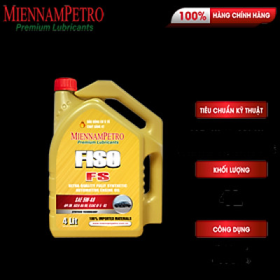 Dầu Nhớt Tổng Hợp MiennamPetro Fiso FS SAE 0W-40 API SN/CF 4L Bảo Vệ Và Tăng Hiệu Suất Động Cơ Xe Ô Tô Siêu Hạng