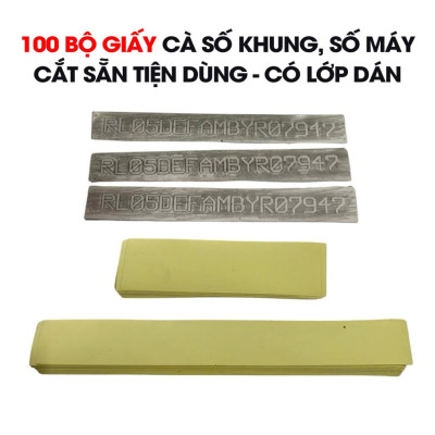Dụng Cụ Cà Số Khung Xe Máy & Kèm Theo 50 Bộ Giấy Cà Số Cắt Sẵn, Chuyên Dùng Cà Số Cho Ôtô Xe Máy, Giấy Cà Số Xe