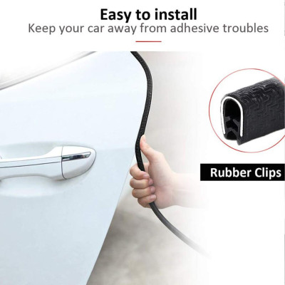 Combo 10 mét nẹp U lõi thép viền cánh cửa xe ô tô chống va đập, chống ồn chống xước