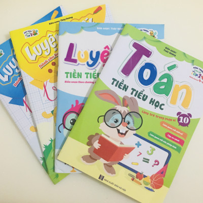Sách- Combo 4 cuốn sách: Luyện viết 1, Luyện viết 2, Toán, Luyện đọc Tiền Tiểu Học (Hành trang cho bé vào lớp 1)