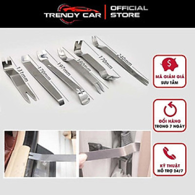 Set 6 công cụ bằng kim loại tháo gỡ đồ nội thất ô tô, táp lô, tháo cần số, tháo vô lăng xe hơi xịn