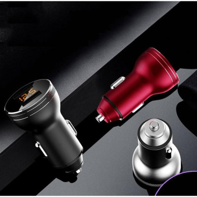 Tẩu Sạc Ô Tô Hyundai chính hãƞg HY36C 2 USB Có Đồng Hồ Led