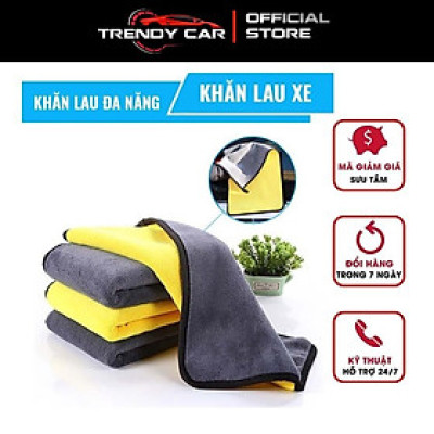  Freeship khăn 2 lớp lau xe đa năng  thấm hút tốt loại cao cấp dày 900GSM có clip mô tả