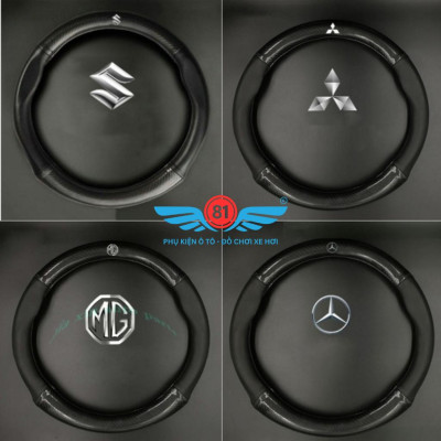 [Có LoGo Theo Hãng Xe] Bọc Vô Lăng Vân Cacbon Cao Cấp - Vừa Cho Xe 4 Chỗ, 7 Chỗ - Full Logo Các Hãng Xe - Kích Cỡ 38Cm