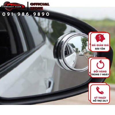 Gương cầu lồi mạ chrome bạc loại xịn dán gương chiếu hậu ô tô, xe hơi xoay 360 độ