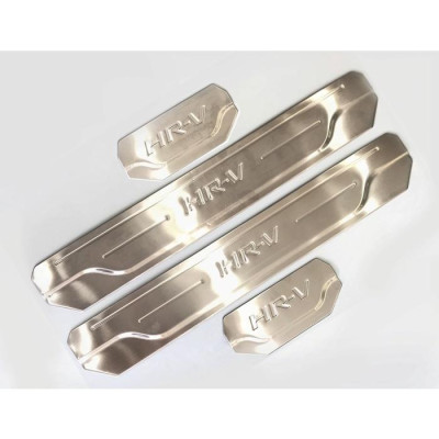 BỘ SẢN PHẨM Nẹp bước chân và ốp chống trầy cốp Honda HRV, HR-V - Mẫu Inox