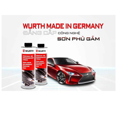 Sơn phủ gầm Ô Tô Cao Su Non WURTH Đức 1000 ml màu Đen chuyên dụng cho gara ô tô làm sàn xe, hốc bánh xe cách ồn hiệu quả