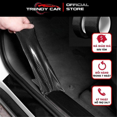 5/7/10 Mét decal Carbon Bảo Vệ Miếng Dán Chống Trầy, Ốp chân Gắn Cửa Bảo Vệ chống Bước Trang Trí Xe Ô Tô Băng Fiber 3D
