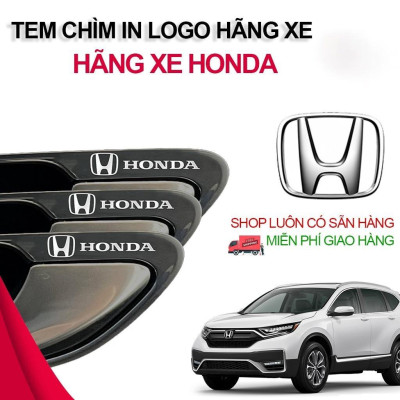 [HONDA] Miếng decal dán trang trí xe ô tô đẹp, tem kim loại chìm in logo hãng xe Honda Brio, City, Civic, CR-V, HR-V