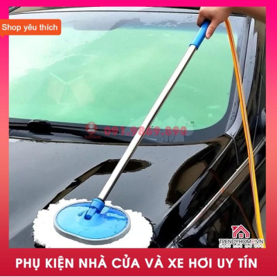 Chổi rửa xe 2 trong 1 kèm vòi nước đa năng tiện lợi hàng tốt bền bỉ tạo bọt, cây lau xe xịt nước | Ô tô Trendy Car