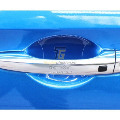 Bộ ốp tay nắm cửa xe Ford Ecosport 2014-2020 mạ Crom - Tặng miếng dán trong suốt chống xước hõm cửa