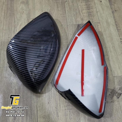 Bộ ốp gương chiếu hậu Kia Carnival vân Carbon cap cấp