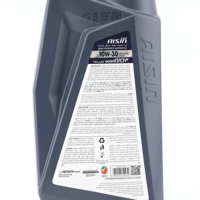 Dầu Nhớt Bán Tổng Hợp AISIN Econtech+ CI4/SL 10W30 1 Lít ECSI1031PB - Nhập Khẩu Chính Hãng
