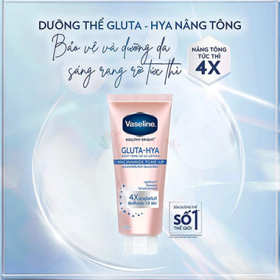 Sữa dưỡng thể dưỡng trắng Vaseline Gluta-Hya Body Tone-Up UV Lotion Niacinamide Tone-Up - Hàng chính hãng