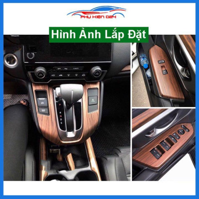 Ốp nội thất CRV 2018-2019-2020-2021-2022 vân gỗ bảo vệ chống trầy xước và làm đẹp xe