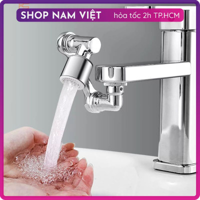 Đầu Nối Vòi Tăng Áp INOX Cánh Tay Robot Xoay 1440 Độ